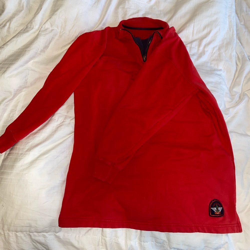 red dockers pullover sweatshirt